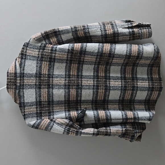 Ever New Melbourne Country Check Brown and Beige Plaid Shacket Jacket Size 2 - Picture 4 of 12